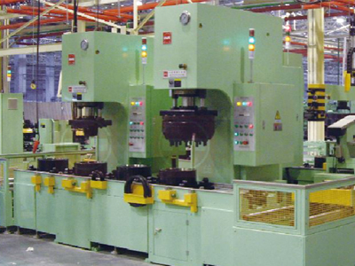 Axle wheel hub assembly line