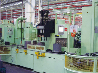 Axle wheel edge reducer assembly line